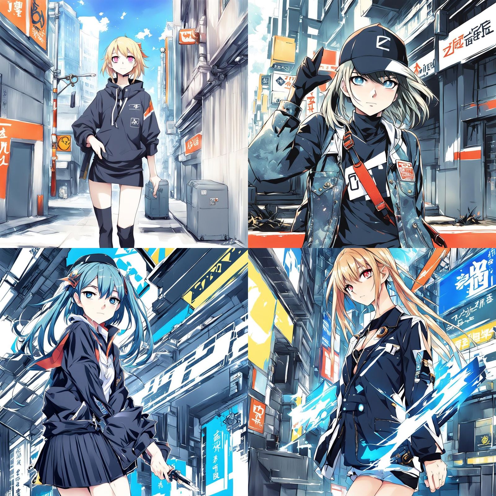 Cool Anime Girl in Manga Style