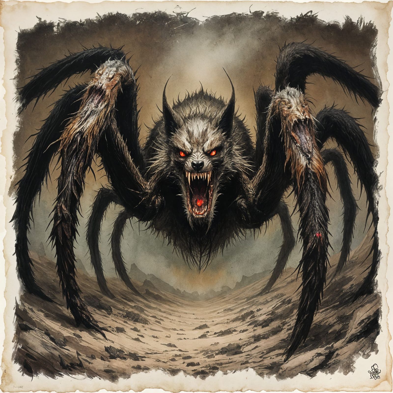 Dungeons&Dragons Creature with Spider Body and Wolf Head in ...