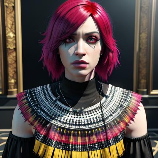 Photorealistic Image in Flamboyant Emo Style