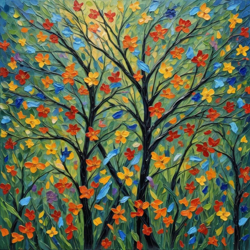 Colorful Oil Painting in Neo-Impressionist Style