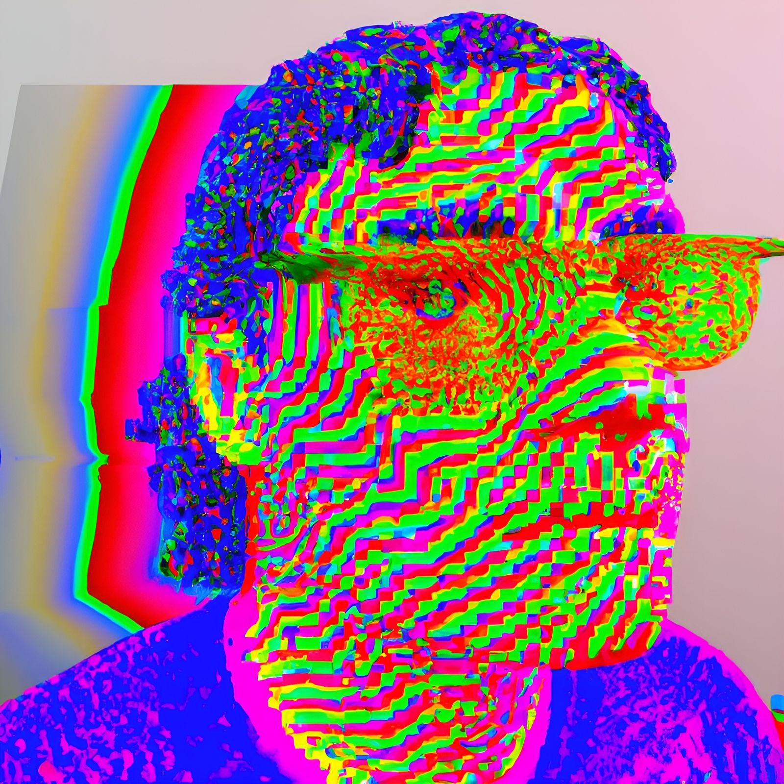 Psychedelic Selfie: Vibrant, Detailed Human Portrait