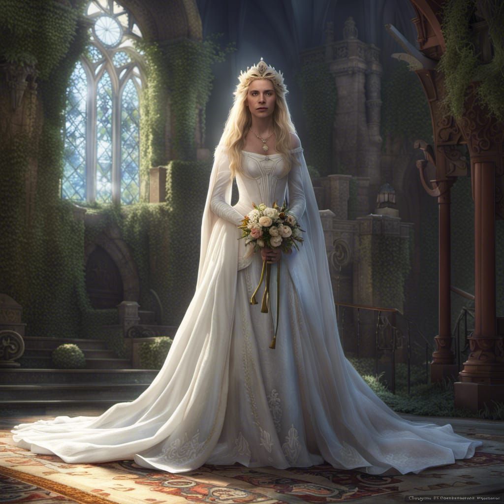 Regal Princess Bride in High Fantasy Style