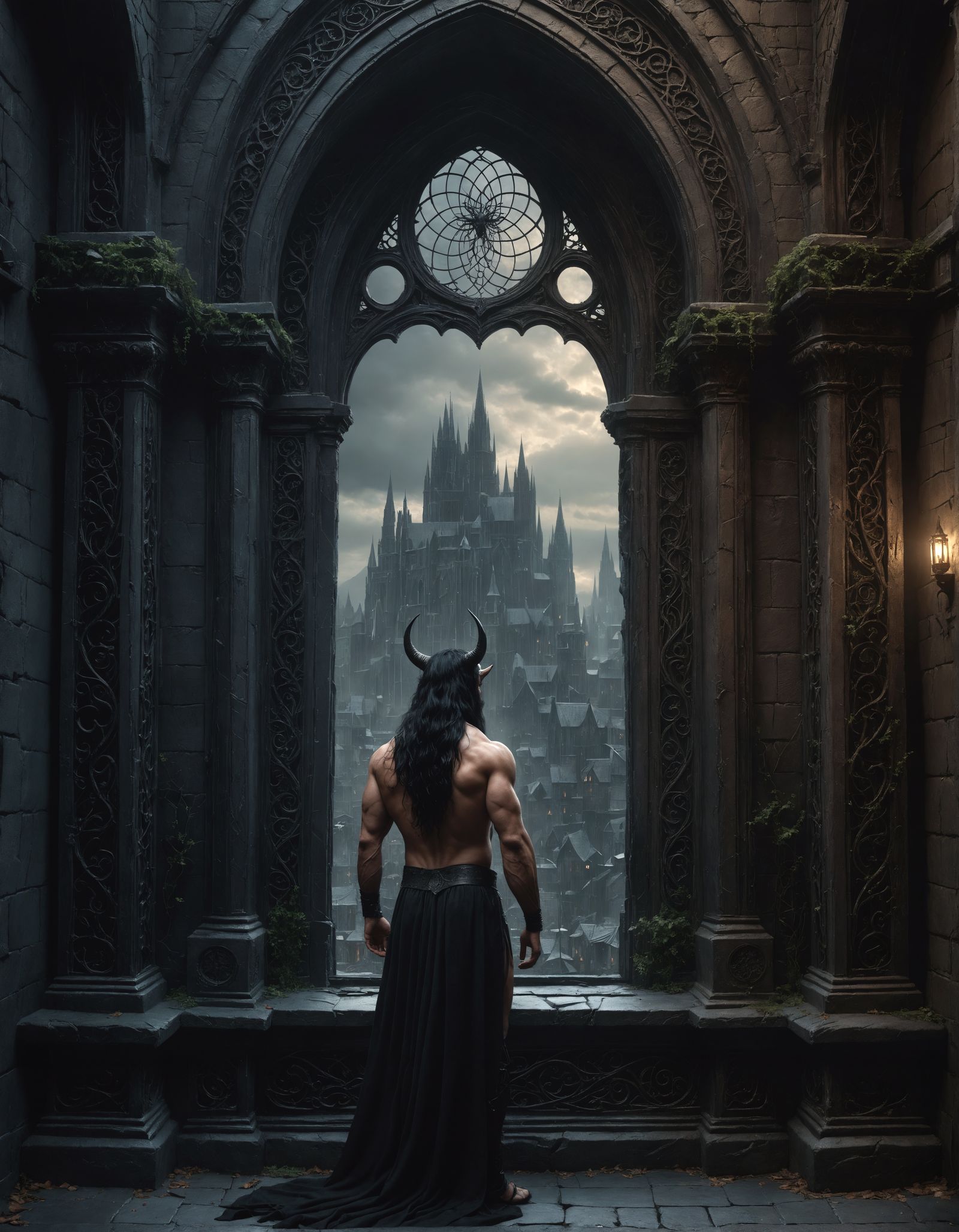 Gothic Hero Stands Tall in Elvish Horror City