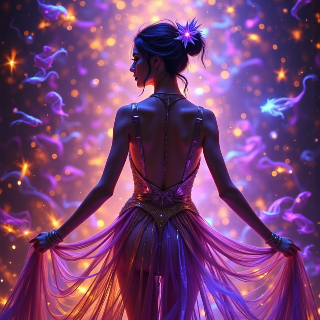 High-Fashion Model on Runway in Geometric Art Deco Style