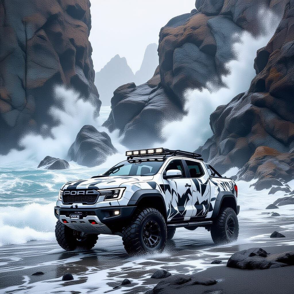 Abstract Shapes: Black & White Stone Texture with Oceanic Mo...