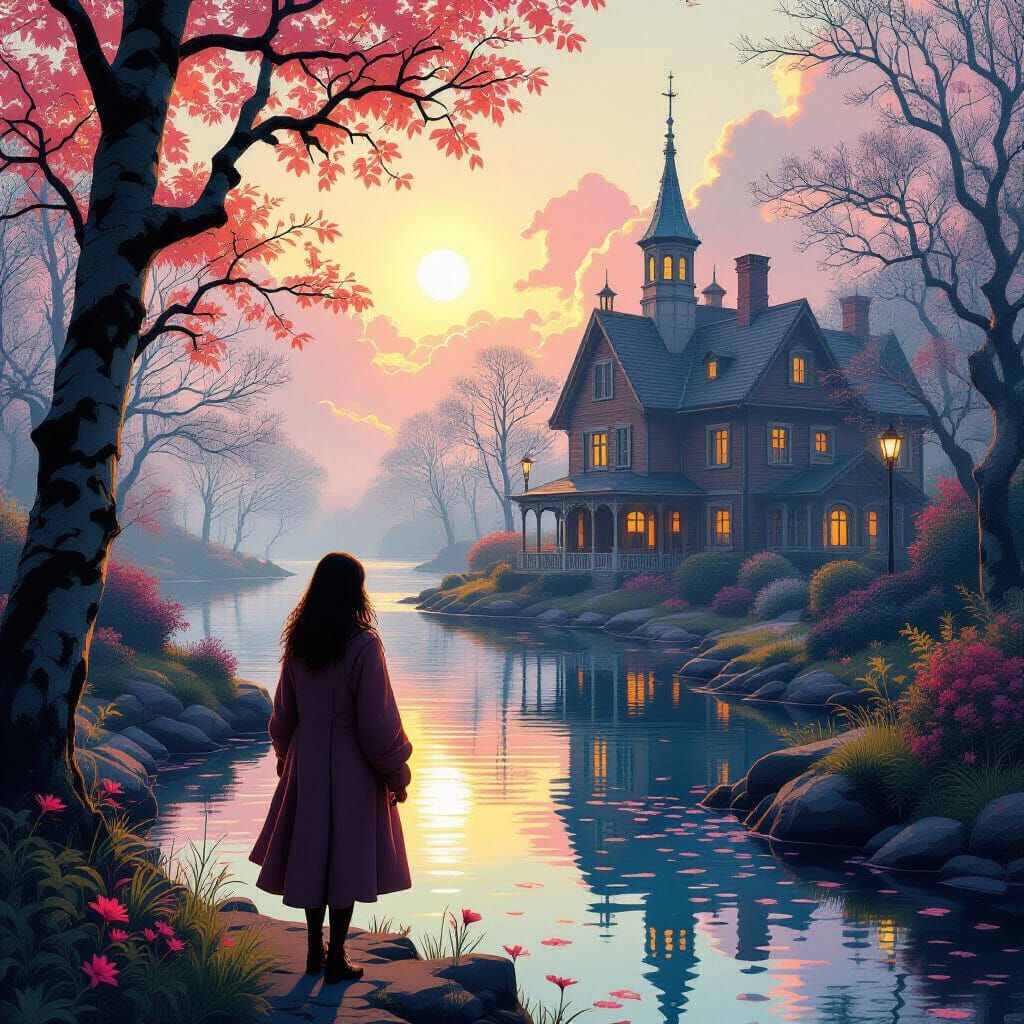 Enchanting Dreamscape with Ethereal Lighting in Digital Styl...