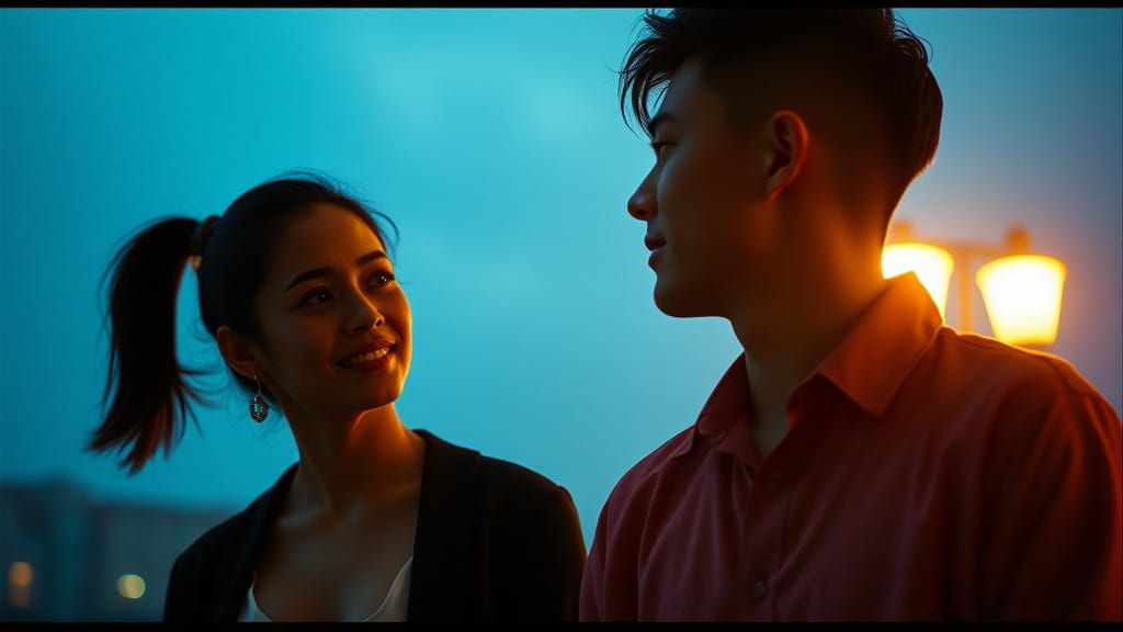 Romantic Couple in a Cinematic Masterpiece