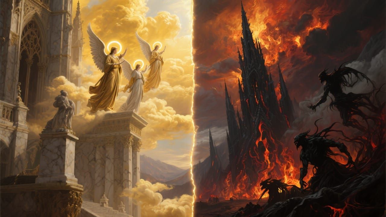 Heaven and Hell: A Dramatic Split Image