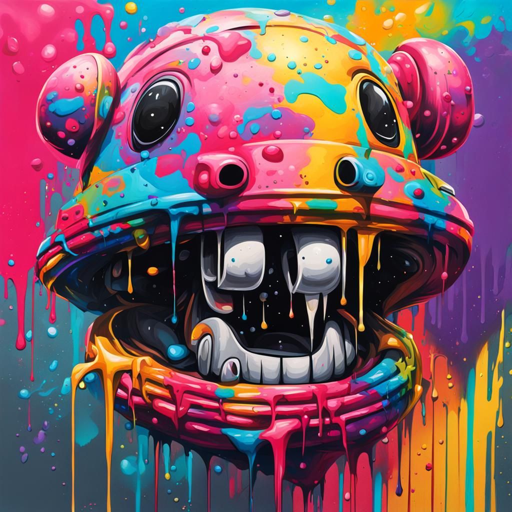 Colorful Graffiti Art in Splash Art Style