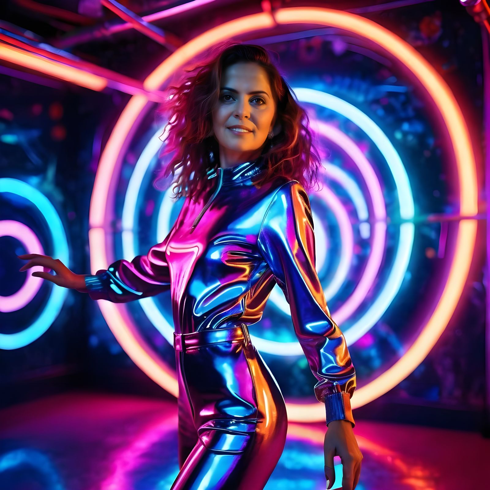 Patricia Carola Velásquez Semprún at a Space Disco