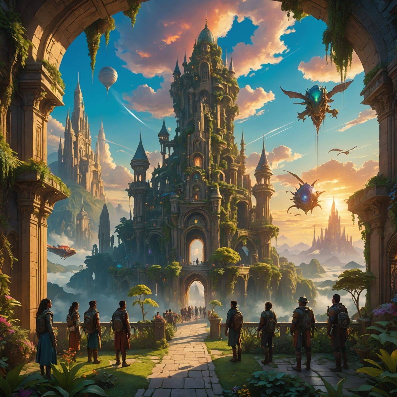 Mythical City in the Sky at Sunset