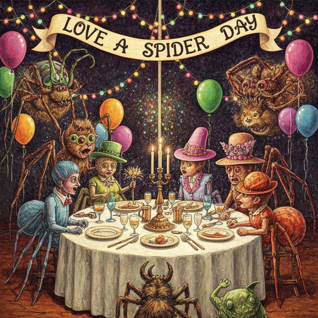 Spiders Celebrate Love a Spider Day in Whimsical Style