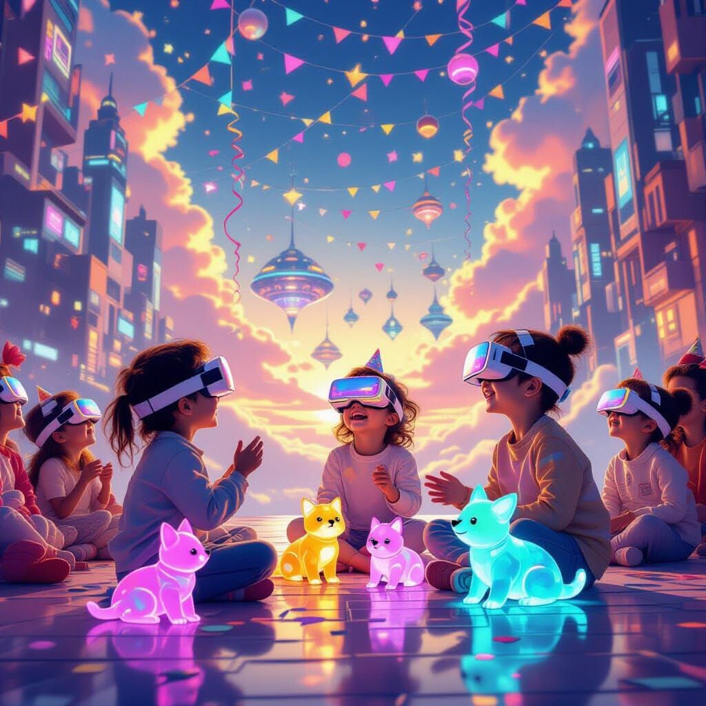 Futuristic Sky City Birthday Party in 2090