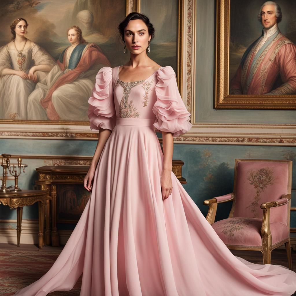 Gal Gadot as British Royalty in Pink Dress