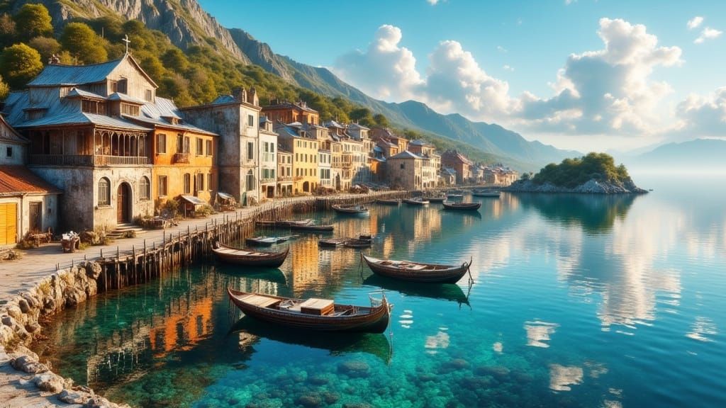 Picturesque Coastal Village: Renaissance Style