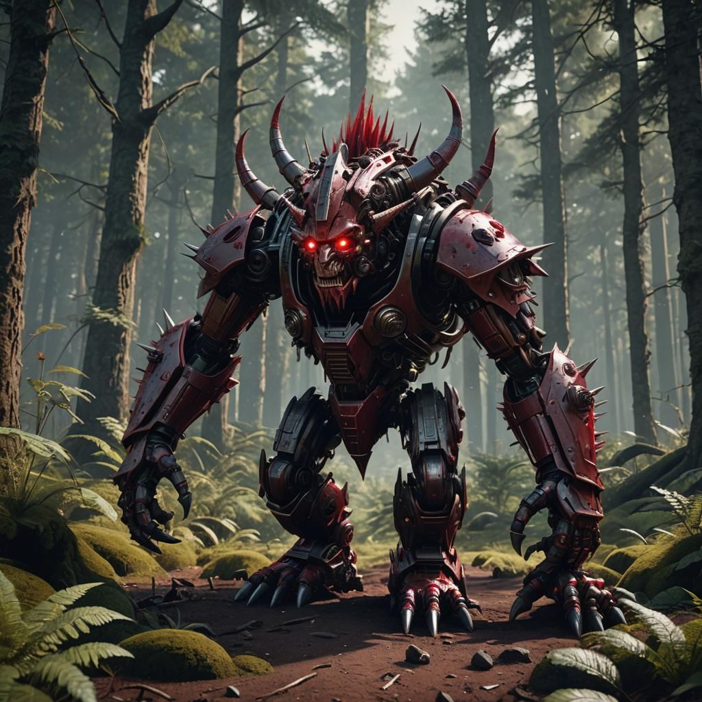 Crimson Troll with Mech Details in Forest