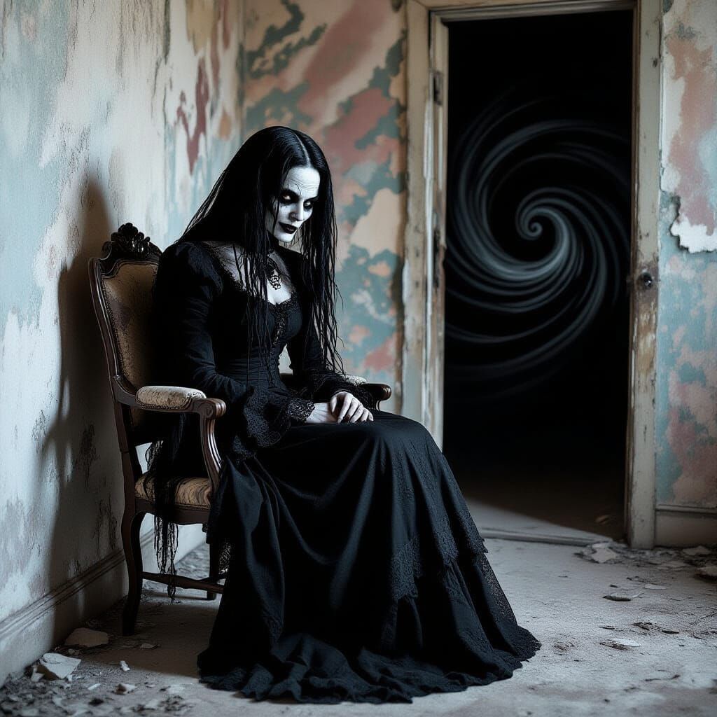 Wicked Woman in Gothic Setting