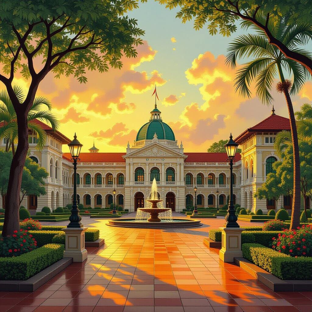 Manila National Museum at Dawn in Romantic Realism