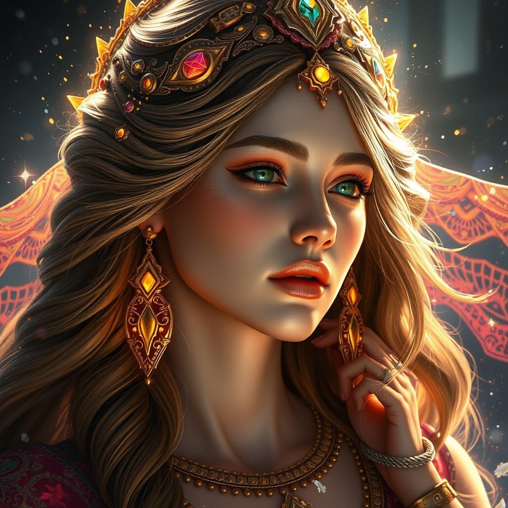 Goddess Sophia in Triadic Colors by Concept Artist