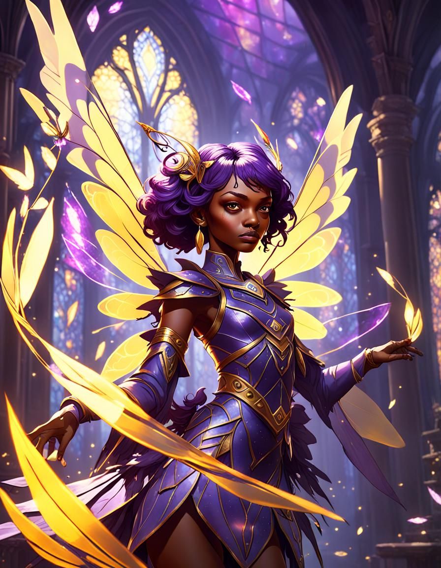 African American Fairy Girl, Dark Fantasy Art