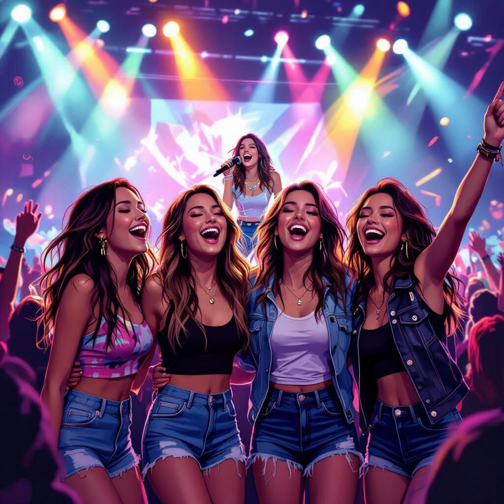 Tate McRae Concert Excitement: Friends Scream in Vibrant Dig...