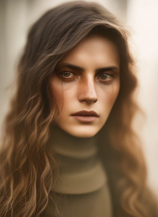 Intimate Portrait in Warm Tones with Bokeh