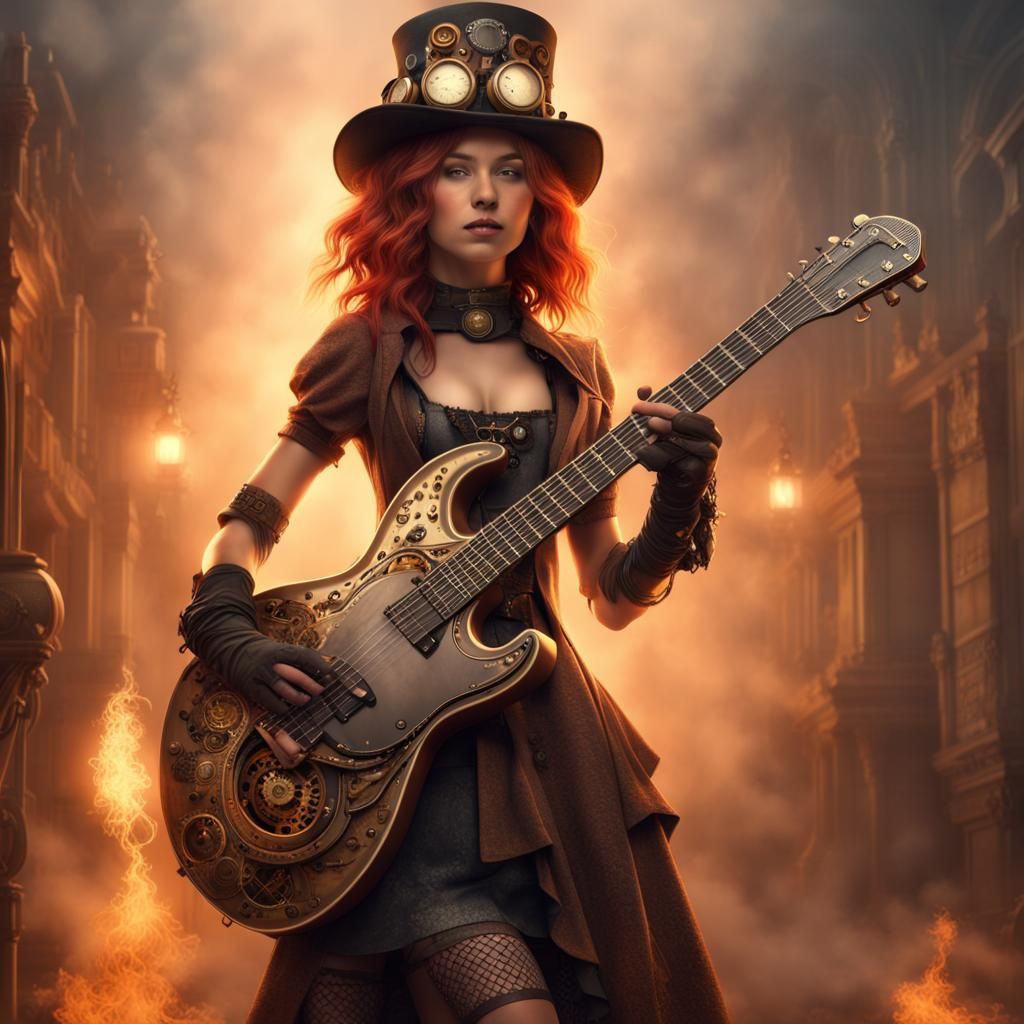 Steampunk guitarist