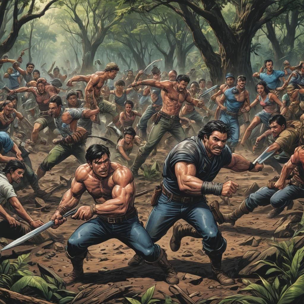 Caponeras Fight in Nicaragua: Comic Book Art
