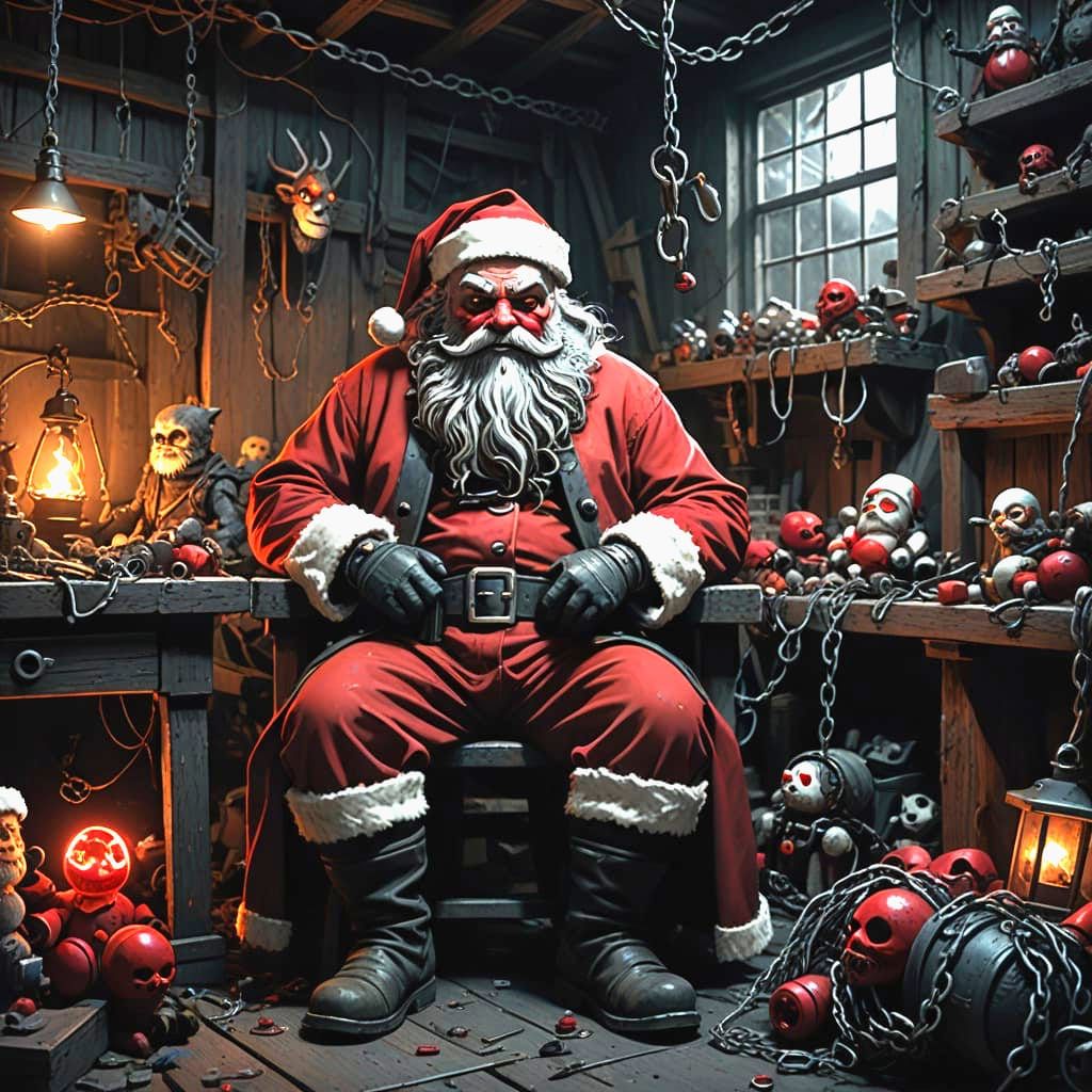 Christmas in the deep bad Santa