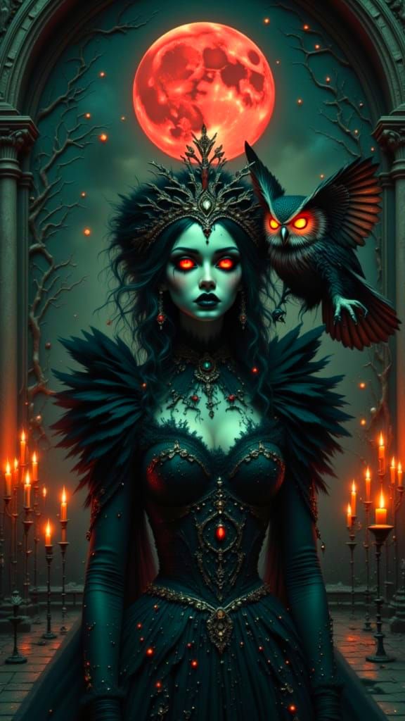 Manga Gothica Witch Conjuring in Castle Room