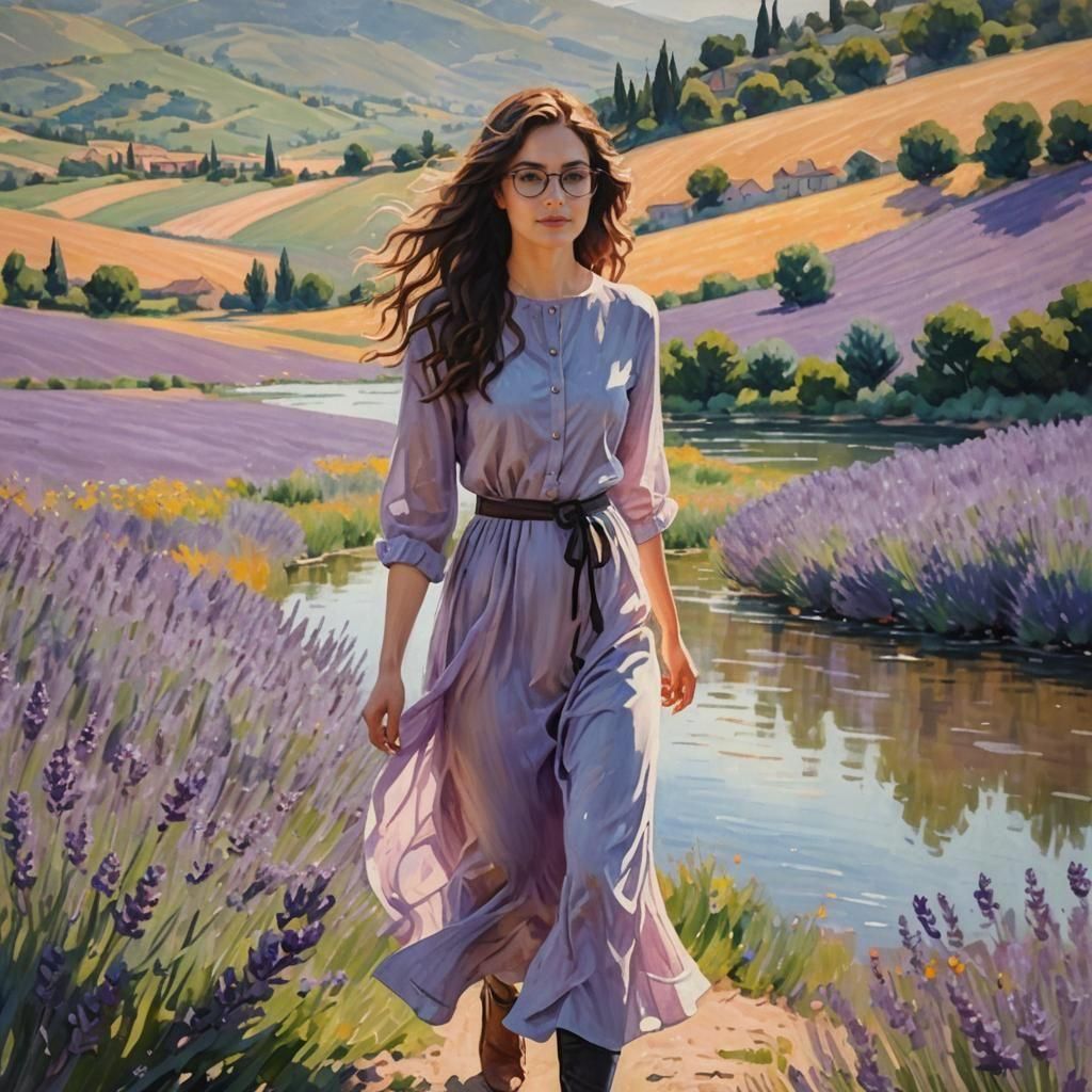 Woman in Lavender Field, Provence
