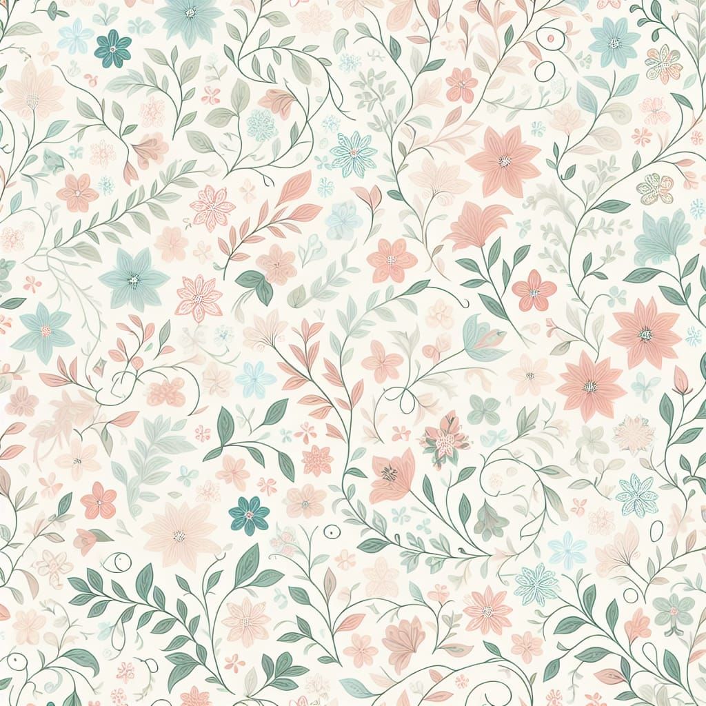 Seamless Floral Pattern in Pastel Colors