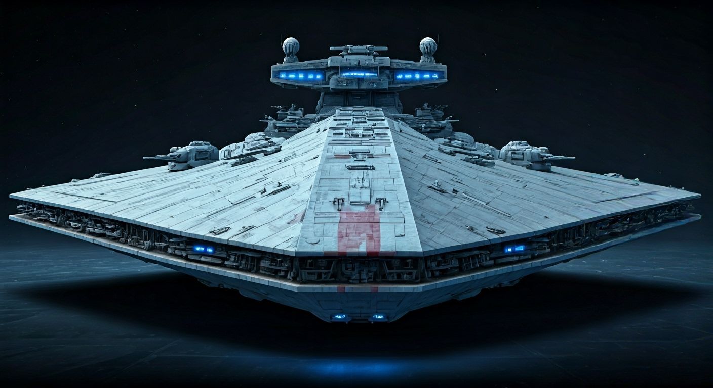 Star Wars Inspired Warship in Digital Art Style