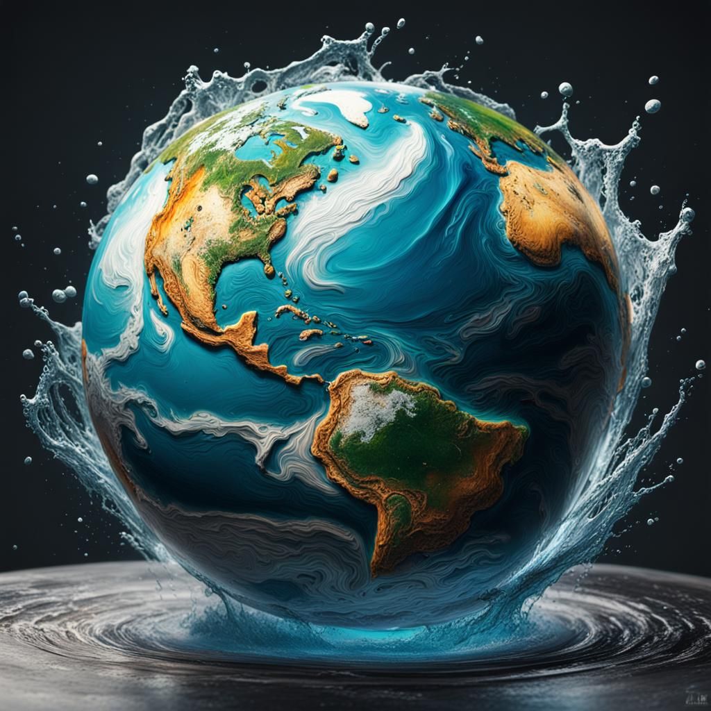 Hyperrealistic Spinning Earth Concept Art