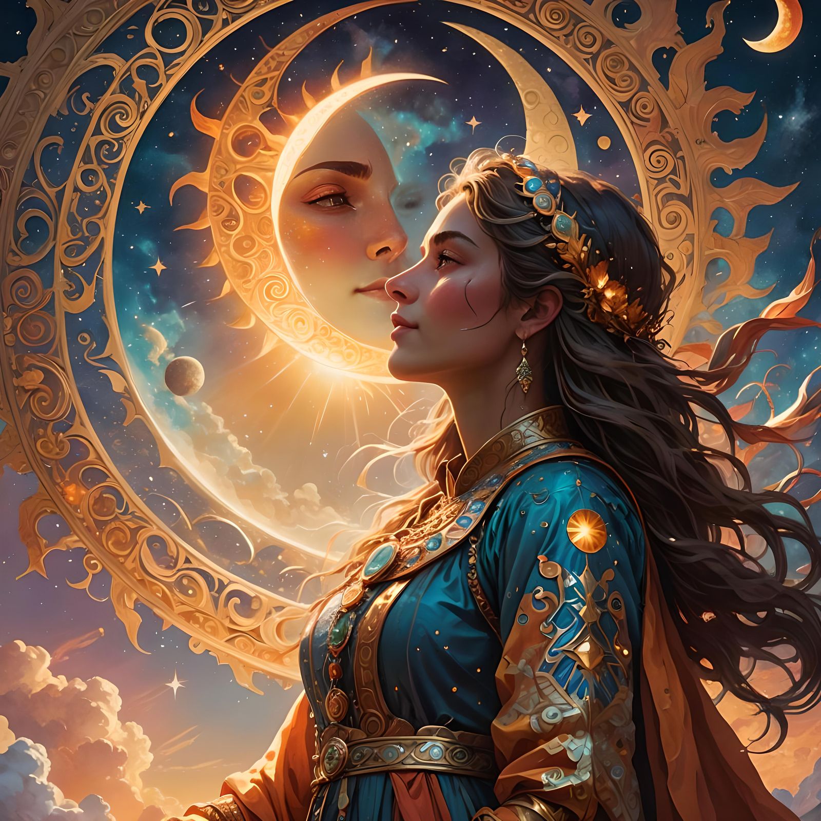 Fantastical Sun and Moon Fantasy Concept Art