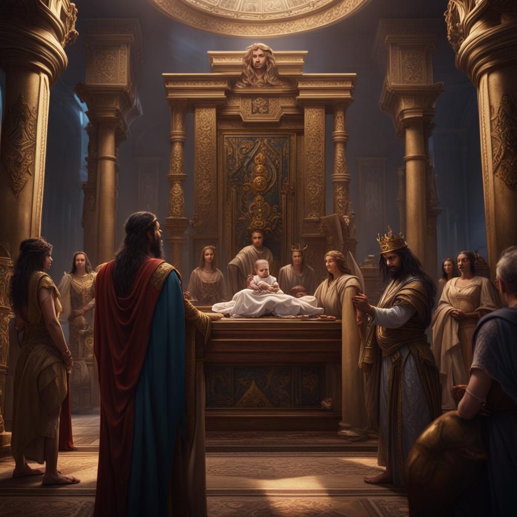 King Solomon's Trial: A Detailed Matte Painting