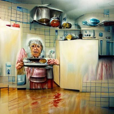 Hyperrealistic Film Still of a Neglected Kitchen