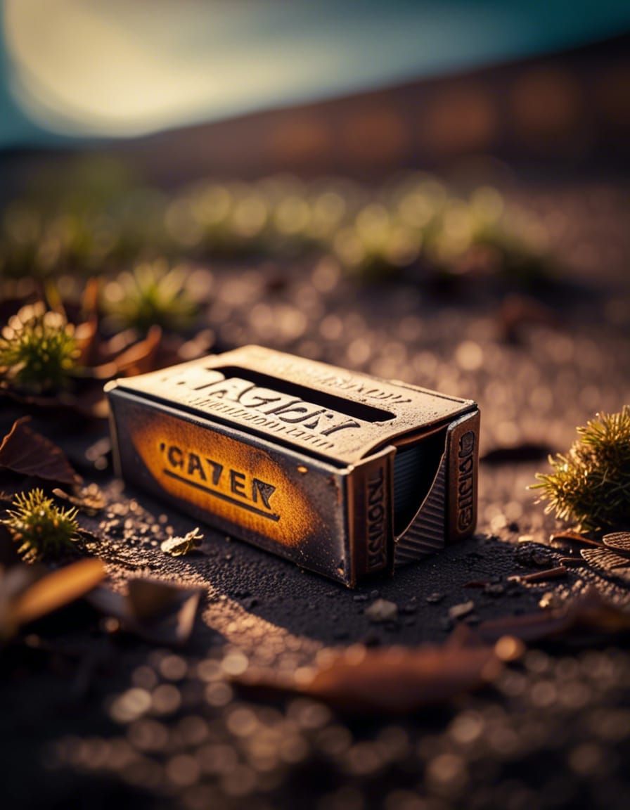 Abandoned Vintage Matchbox in Urban Decay, Moody Photo