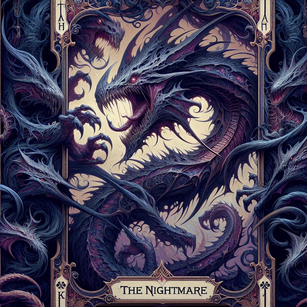 Mystical Nightmare Card in Detailed Fantasy Style