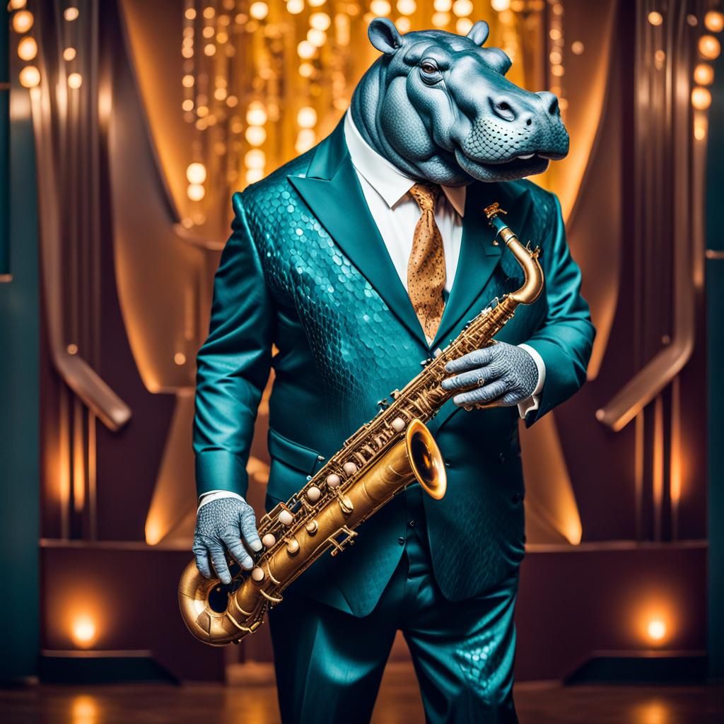 Hippopotamus at the Jazz Club