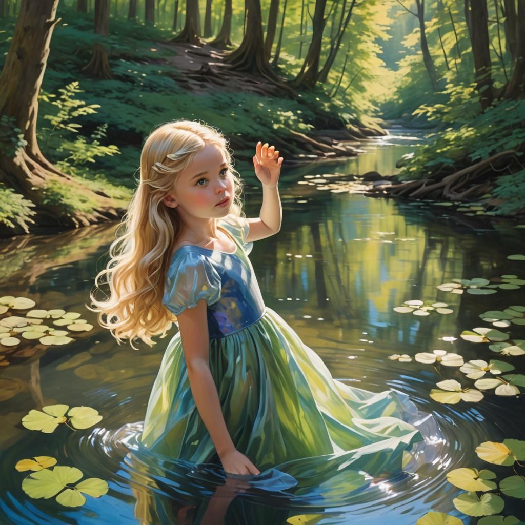 Girl Sees Younger Self: Detailed 3D Anime Art