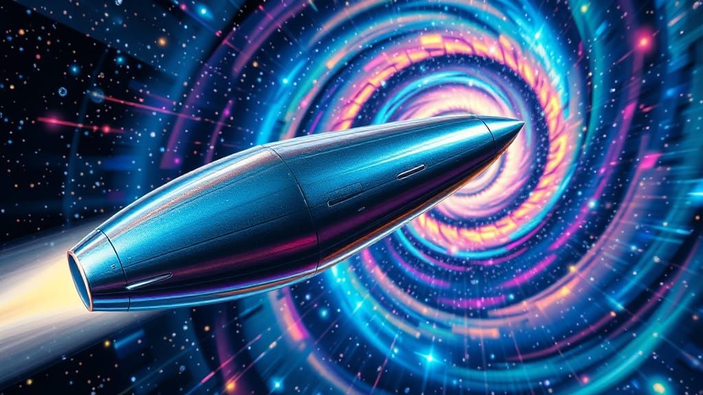 Surreal Spacecraft Embarks on a Cosmic Odyssey in Vibrant, S...