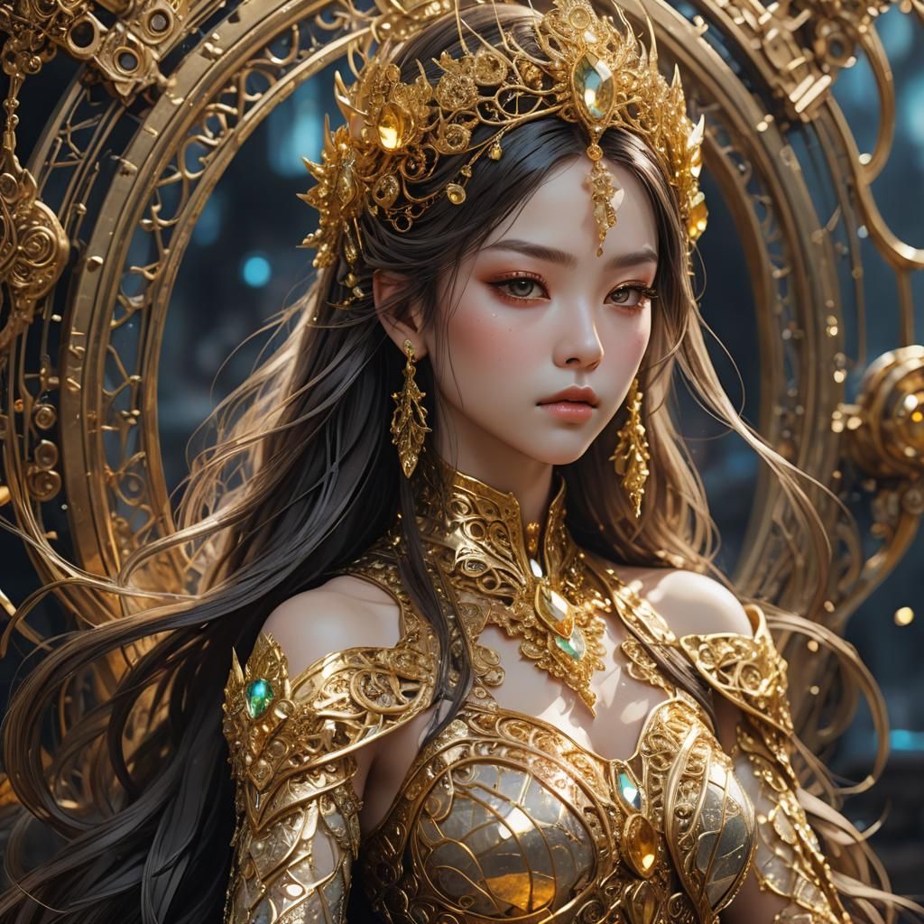 Fantasy Empress Portrait in 3D Anime Style