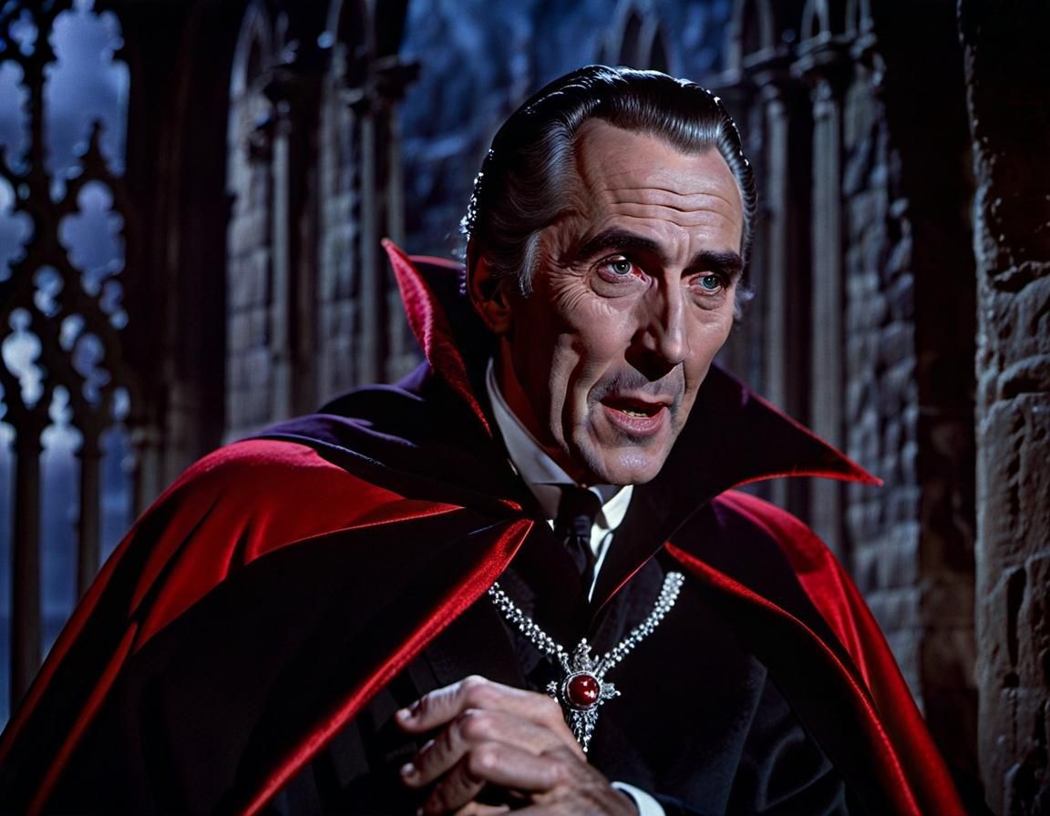 Dracula Portrait in Classic Horror Film Style