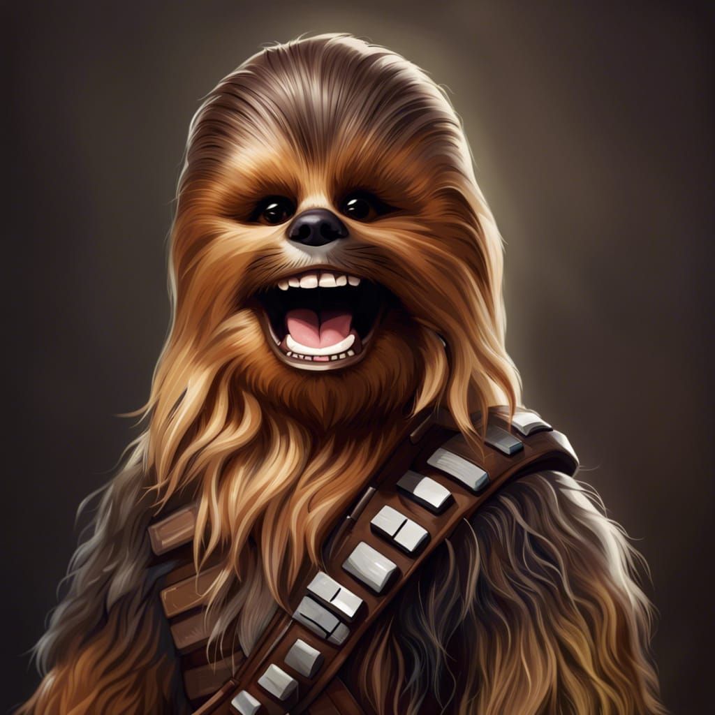 Adorable Portrait of a Happy Chewbacca