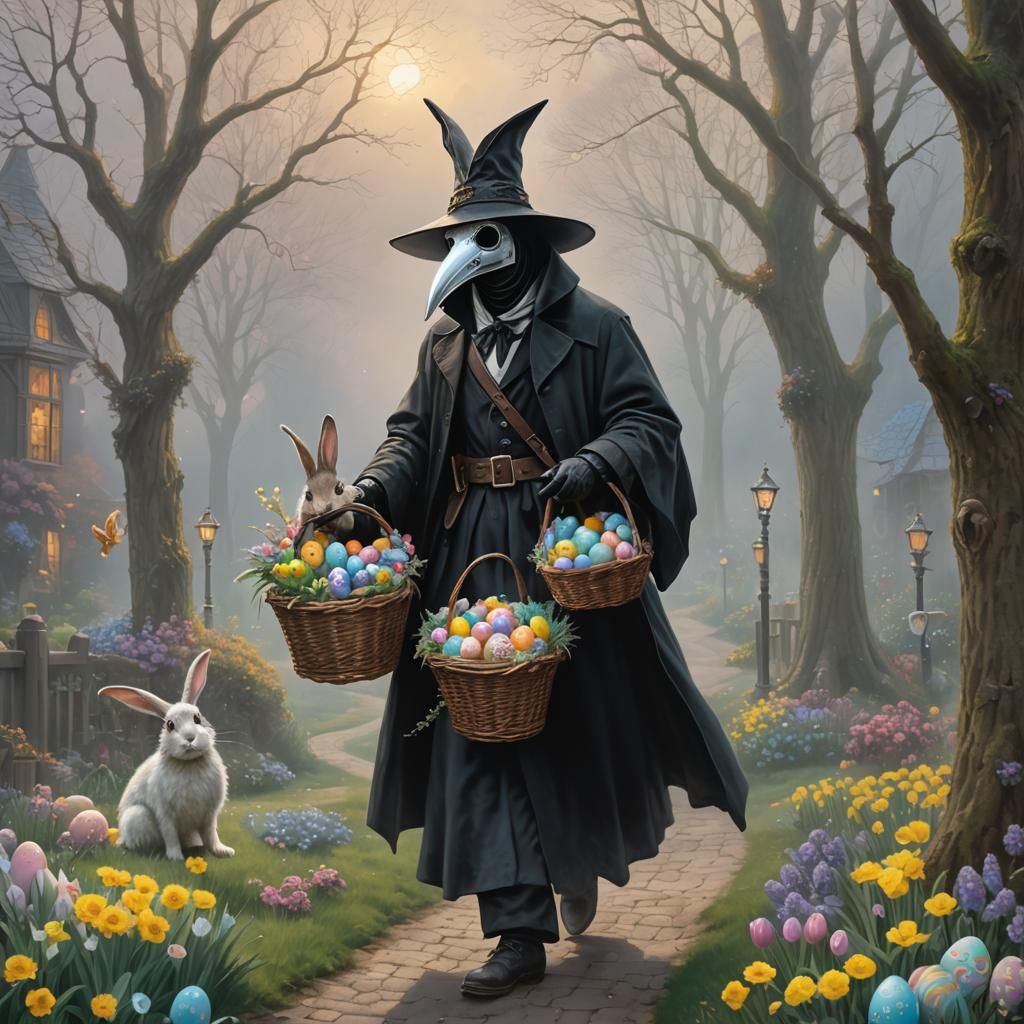 Easter Plague Doctor with Bunny Ears