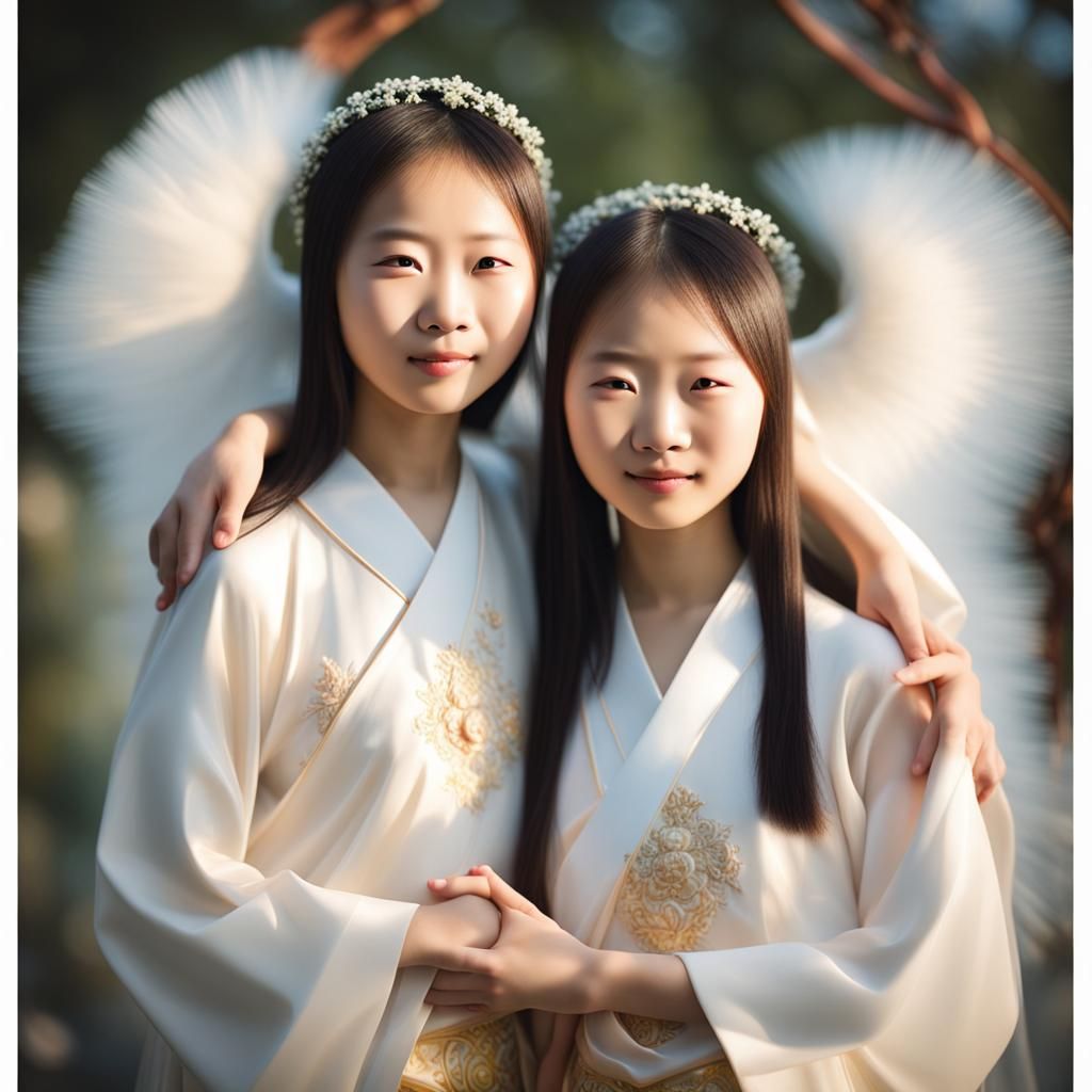 Chinese Sisters in Heavenly Light