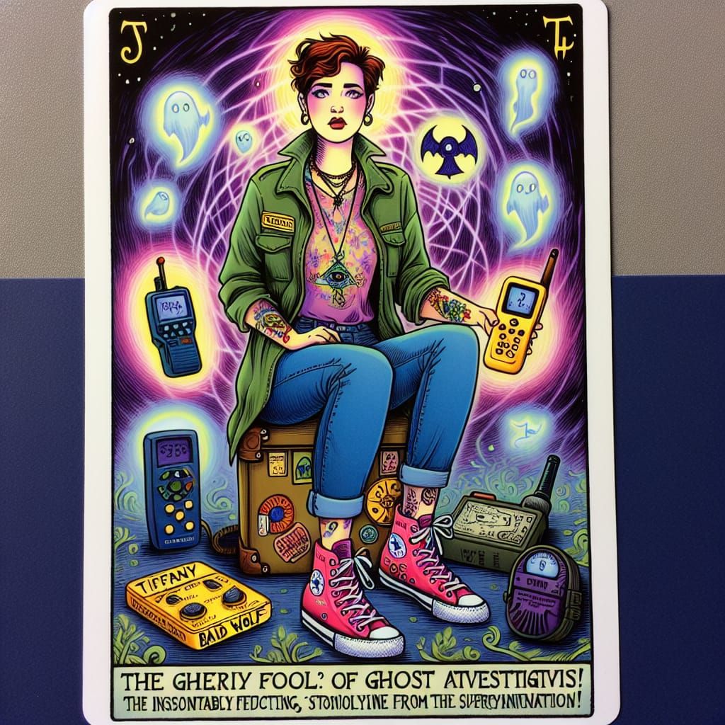 Paranormal Tarot Card Featuring Ghost Activist Tiffany