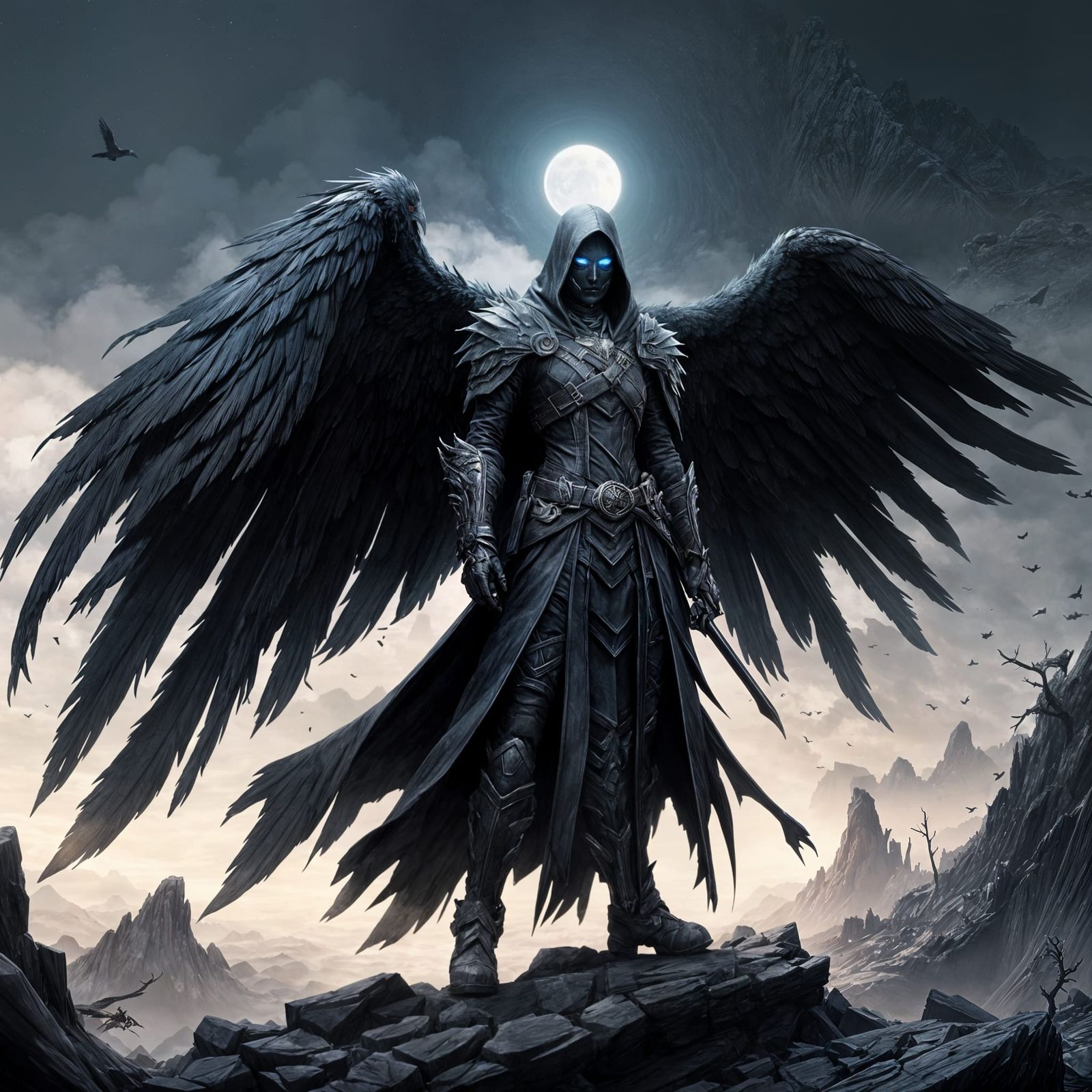 Ethereal Dark Fantasy Guardian of the Abyss