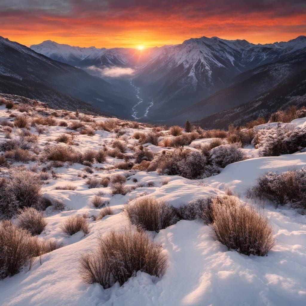 Mountain Sunrise Scenery